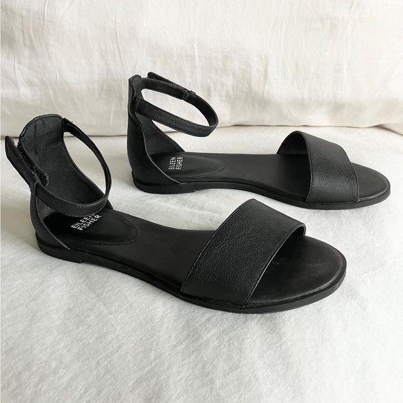 Eileen Fisher black sandals size 7.5 - Picture 2 of 5